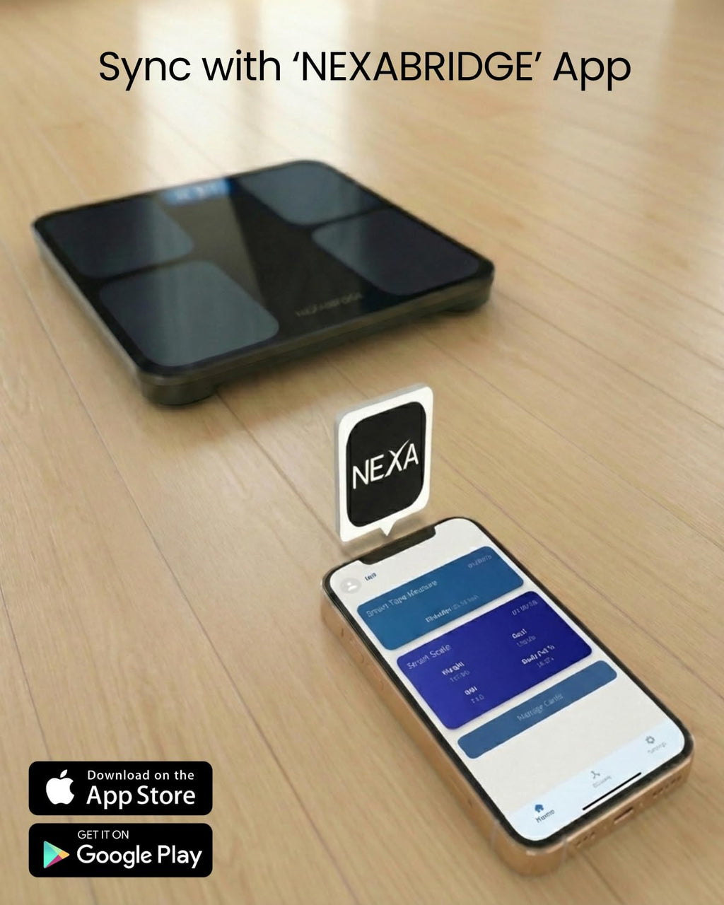 Smart Scale for Body Weight, BMI, Body Fat, Muscle Mass, 11" Large Digital Bathroom Scale, 12 Body Composition Analysis, Sync App, Bluetooth, LED Display, 400 Lbs - Nexa 1